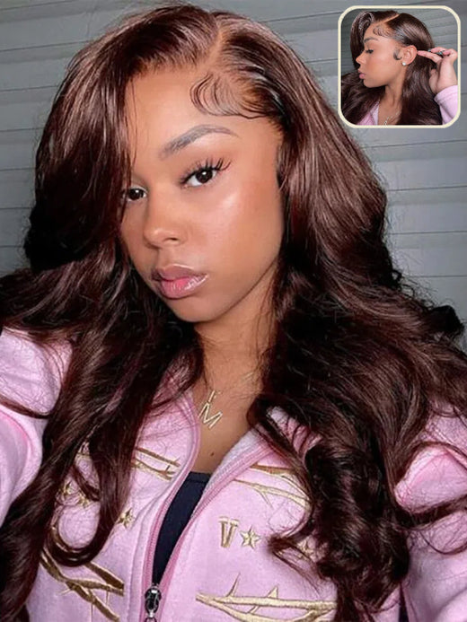 #4 Chocolate Brown Hair Wig Sterly Brown Glueless Body Wave Lace Front Wigs Human Hair - sterlyhair