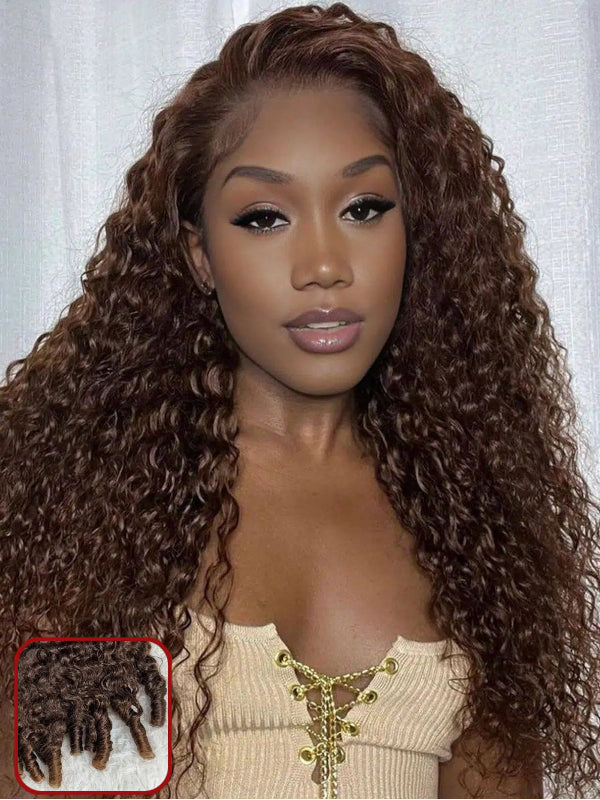 #4 Chocolate Brown Raw Burmese Curly Bundles 100% Human Hair Bundle Sterly Hair - sterlyhair