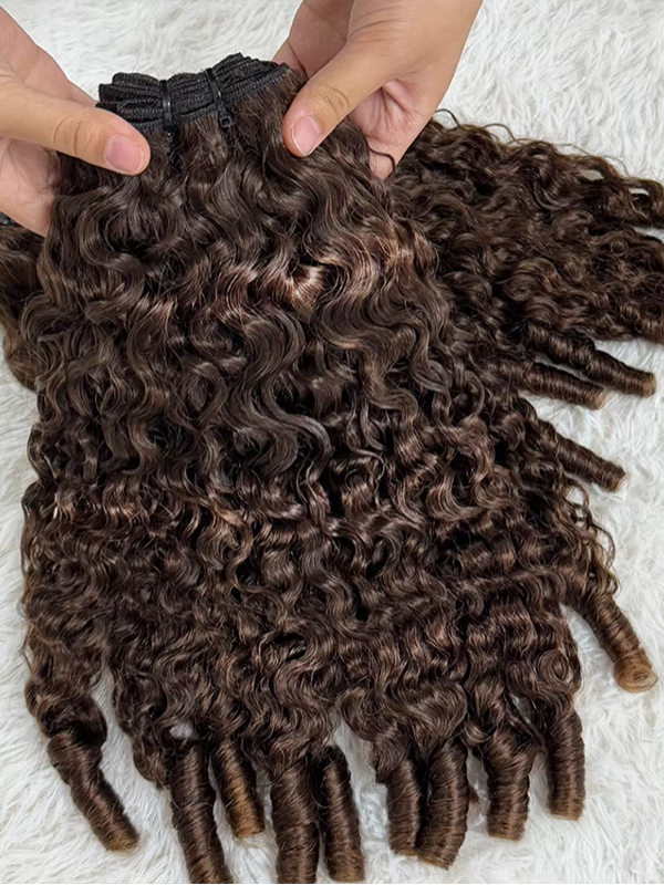 #4 Chocolate Brown Raw Burmese Curly Bundles 100% Human Hair Bundle Sterly Hair - sterlyhair