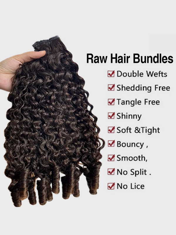 #4 Chocolate Brown Raw Burmese Curly Bundles 100% Human Hair Bundle Sterly Hair - sterlyhair