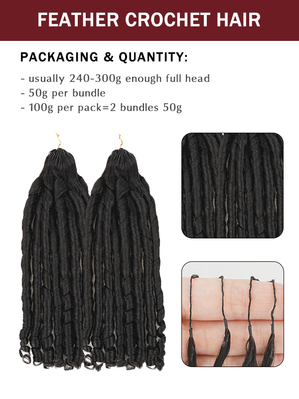 Sterly Hair Pixie Curls Feather Crochet Human Hair Extension Human Hair(1 Pack-2 Bundle 50g)