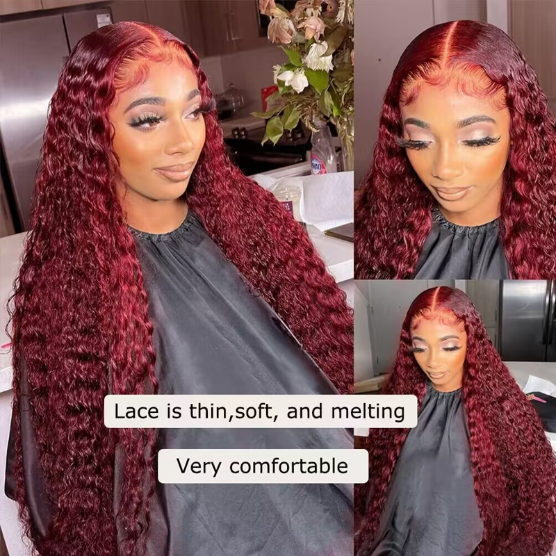 Special Offer| #99J Burgundy Deep Wave Wig Sterly 13×6 Full Lace Frontal Human Hair Wigs