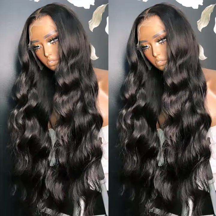 Premium Super Double Drawn Human Hair Wigs Raw Hair 13×6 Lace frontal Body Wave Wig 250% Density - sterlyhair