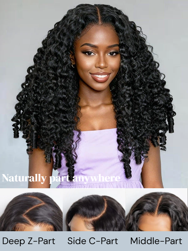 Sterly Glueless 7x6 HD Lace Wig Burmese Curly Wave Lace Front Wigs Human Hair