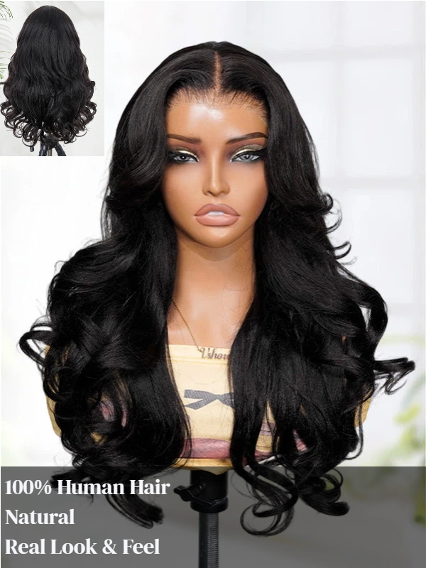 Sterly Glueless 7x6 HD Lace Wig Yaki Body Lace Front Wigs Human Hair