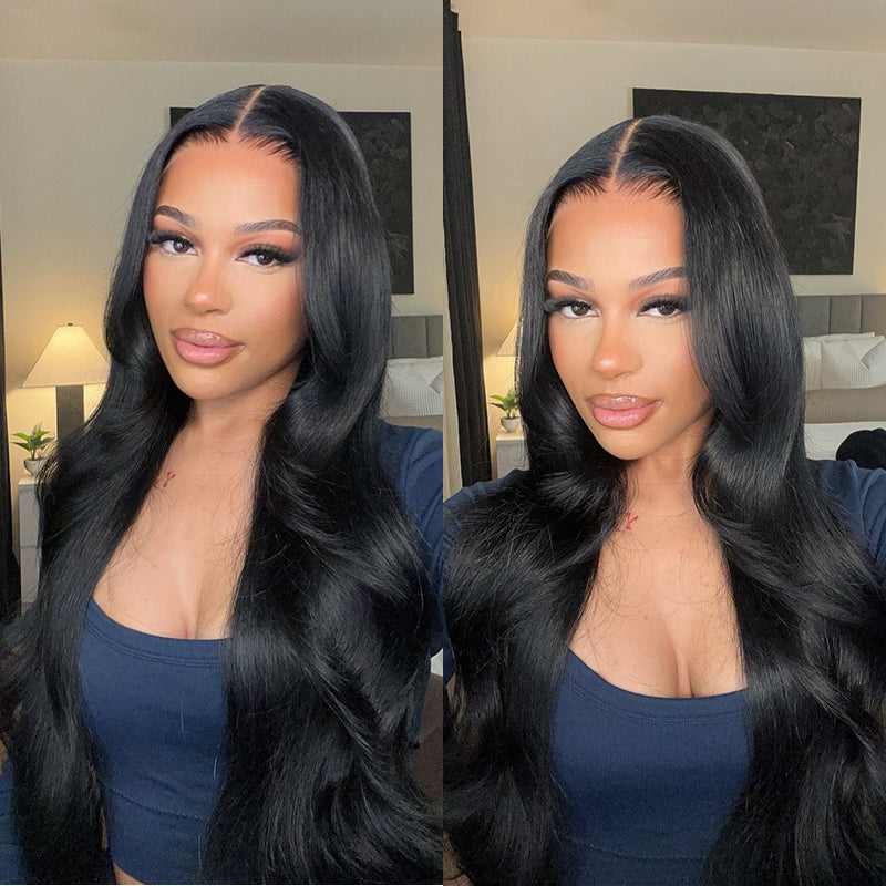 #1 Jet Black 13×6 Lace Loose Body Wave Wig Human Hair Sterly Hair - sterlyhair