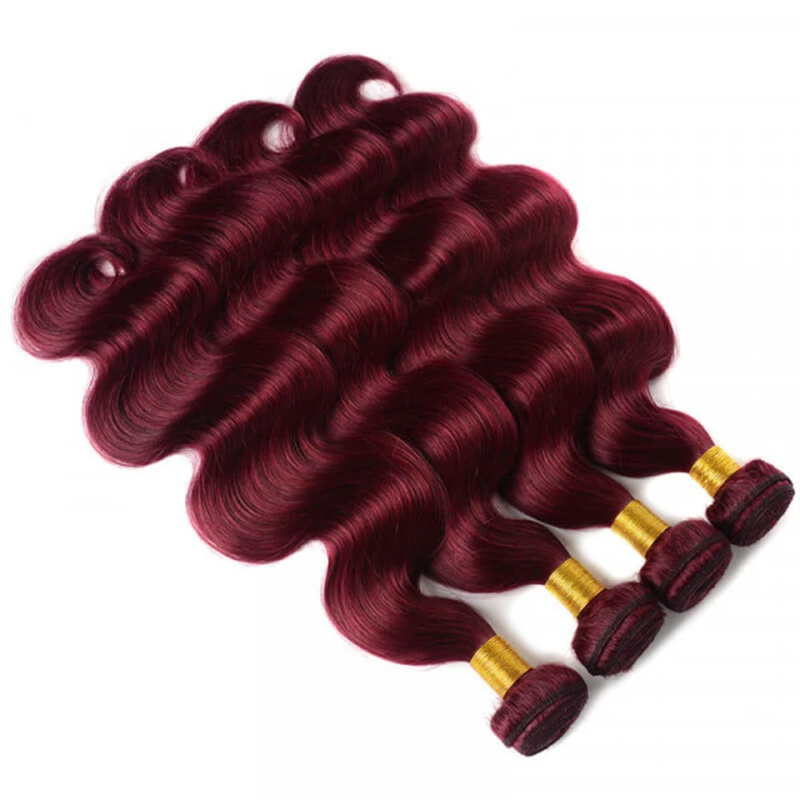 Burgundy 99J  Straight Hair / Body Wave Bundles Human Hair Extenciones for Women