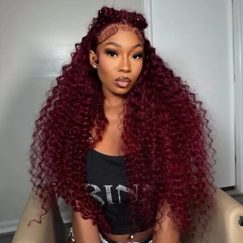 Special Offer| #99J Burgundy Deep Wave Wig Sterly 13×6 Full Lace Frontal Human Hair Wigs