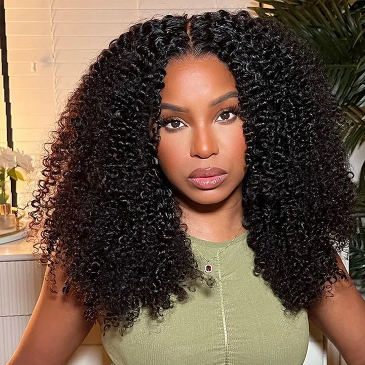 Kinky Curly Wig Glueless 13×6 PreMax Wig Flexi-Fit Drawstring Human Hair Wigs Pre Bleached - sterlyhair