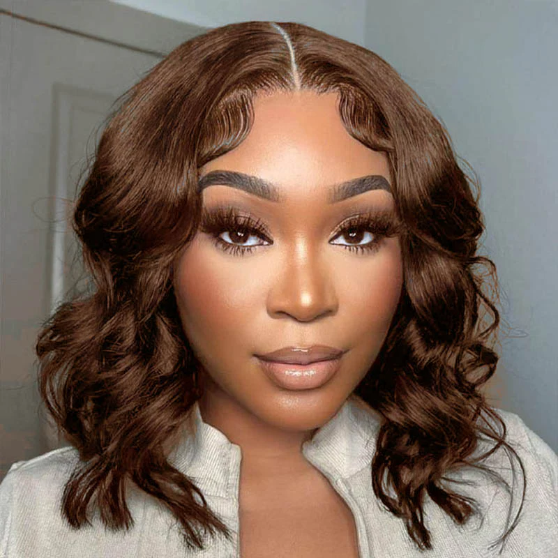 2024 Clearance Sale |#4 Chocolate Brown Loose Body Wave Bob Wig