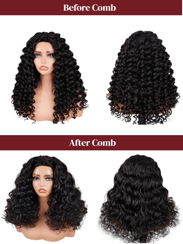 3-In-1 Half Wig Yaki Wand Curly Glueless Flexi-Fit Drawstring Wig Beginner Friendly