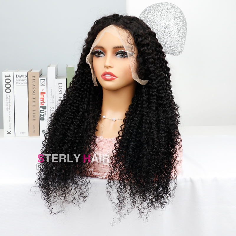 Curly Wig Perfect Curls Glueless 13×6 PreMax Wig Flexi-Fit Drawstring Human Hair Wigs Pre Bleached - sterlyhair