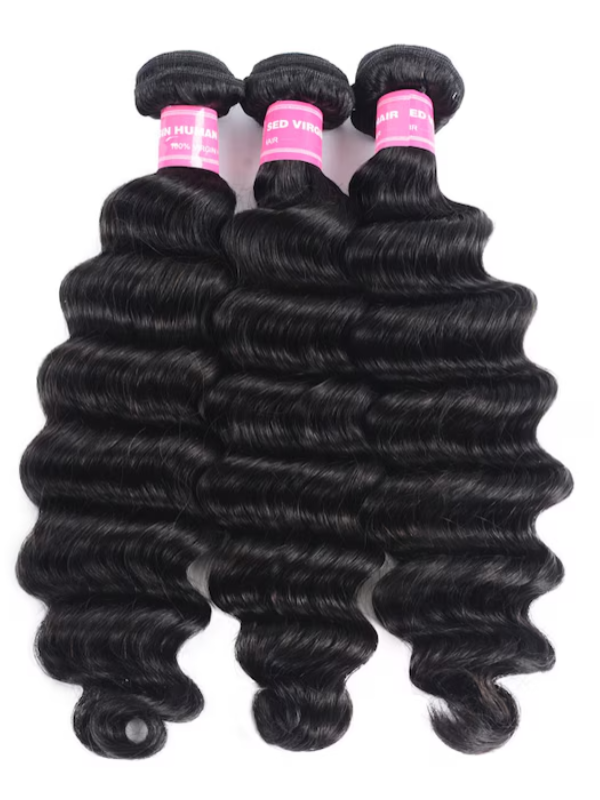 12A Bundles With Closure | Loose Deep Wave Virgin Hair 3 Bundles with 4×4 Lace Closure Hand-tied - sterlyhair