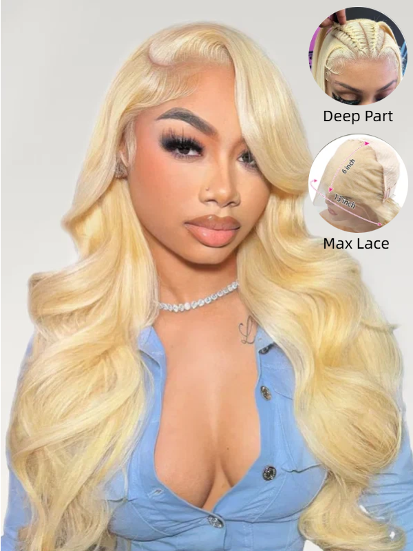 #613 Blonde 13x6 Full Frontal Lace Body Wave Human Hair Wigs Breathable Wig Sterly Hair Blonde Magic - sterlyhair