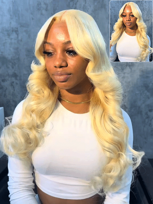 #613 Blonde 13x6 Full Frontal Lace Loose Body Wave Wigs Blonde Magic - sterlyhair
