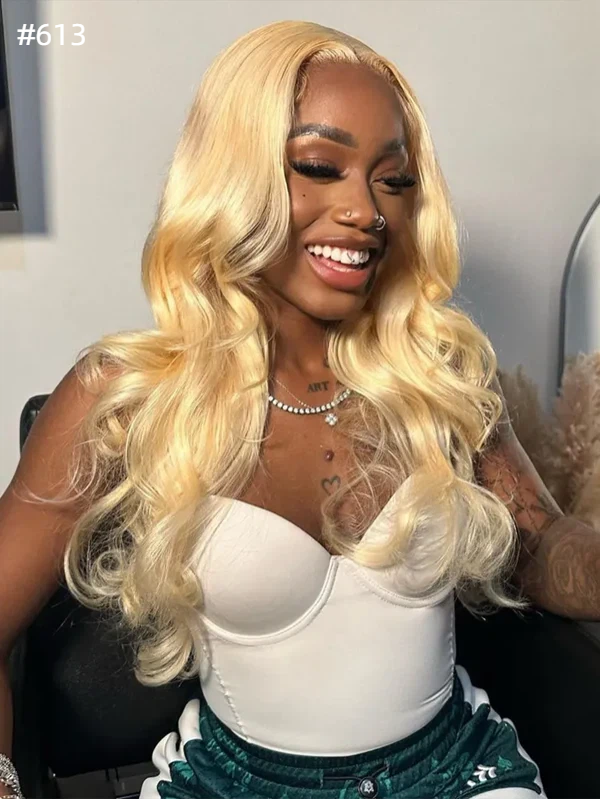 #613 Blonde 13x6 Full Frontal Lace Loose Body Wave Wigs Blonde Magic - sterlyhair