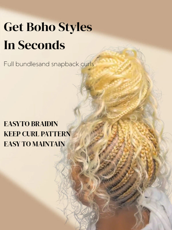 613# Blonde Human Braiding Hair Deep Wave Bulk Human Hair for Braiding No Weft Human Hair Extensions for Boho Braids 100g/Bundle