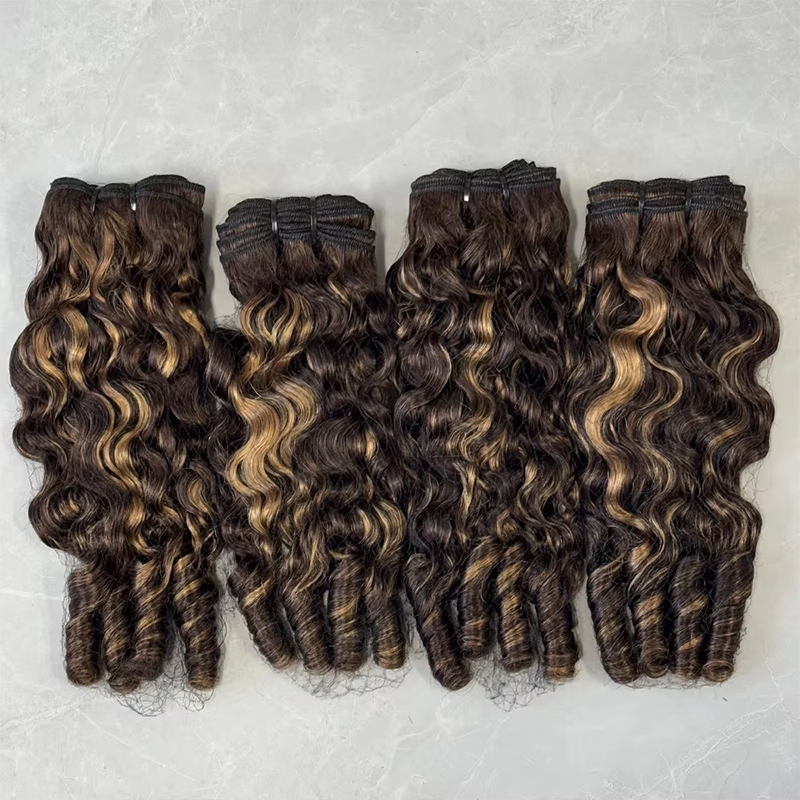 Highlight Color #4/27 Raw Burmese Curly Bundles 100% Human Hair Bundle Sterly Hair