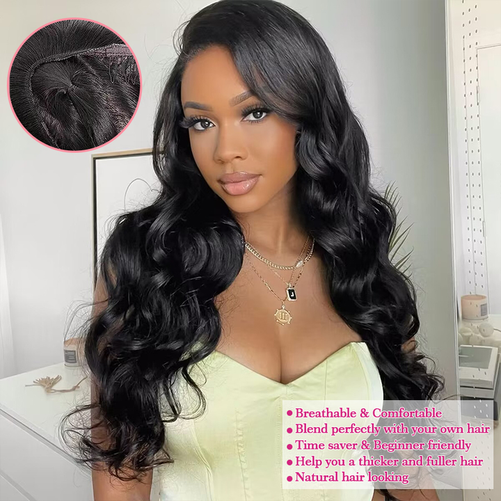 Thin V Part Wig Loose Body Wave Human Hair Wigs Glueless Beginner Friendly Natural Wig - sterlyhair