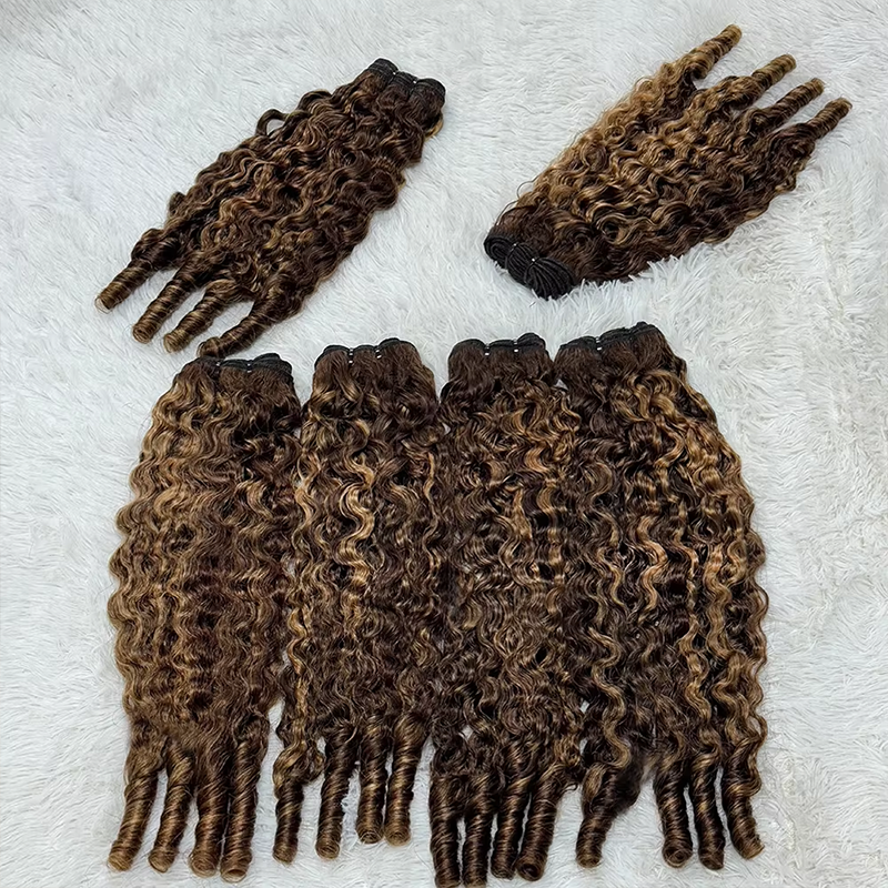 Highlight Color #4/27 Raw Burmese Curly Bundles 100% Human Hair Bundle Sterly Hair