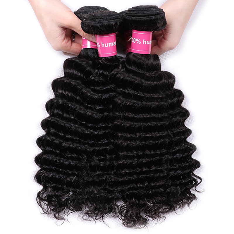 Sterly Deep Wave Bundles With 5x5 Lace Closure Human Hair Bundles With Closure