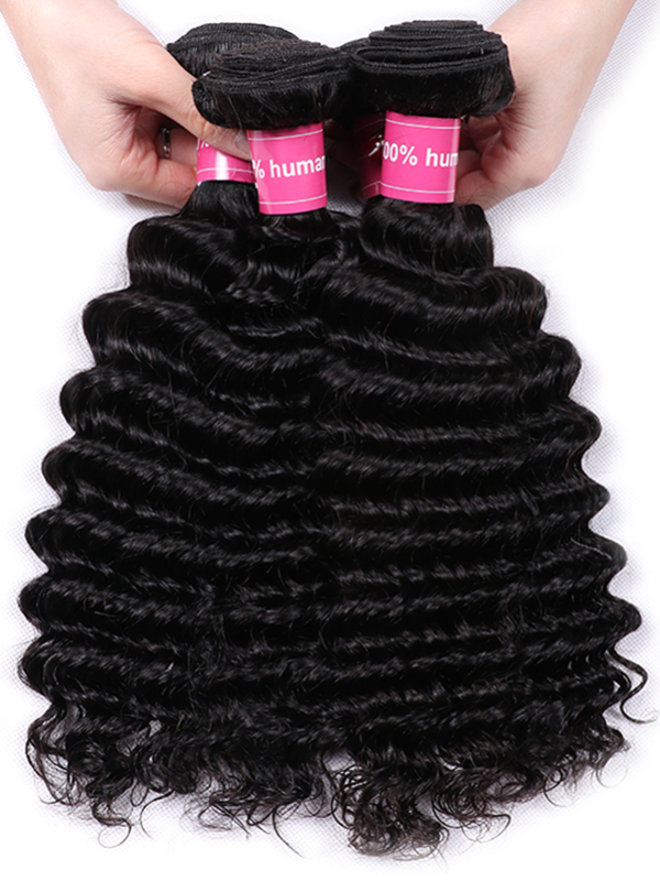 12A Bundles With Frontal | 3 Bundles Deep Wave Bundles With 13×4 Lace Frontal - sterlyhair