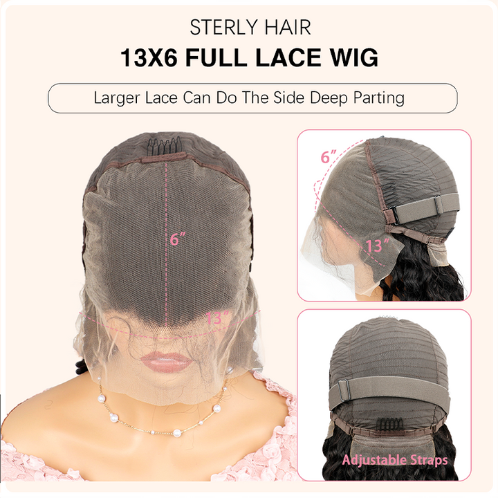 Raw Hair Super Double Drawn Curly 13×6 Full Lace Frontal Human Hair Wigs 250% Density - sterlyhair