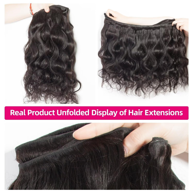 #1 Jet Black High Quality Double Drawn Raw Virgin Cuticle Aligned Body Wave Human Hair Bundles