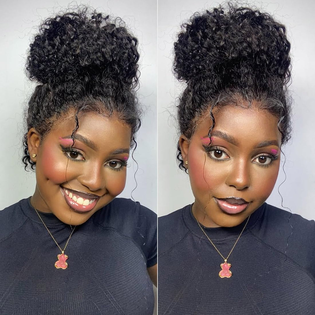 Type 4C Edges Wig | Glueless 360 Lace Frontal Wigs Kinky Curly Human Hair Wigs With Snug Fit Invisi-Strap - sterlyhair