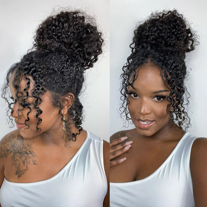 Type 4C Edges Wig | Glueless 360 Lace Frontal Wigs Kinky Curly Human Hair Wigs With Snug Fit Invisi-Strap - sterlyhair