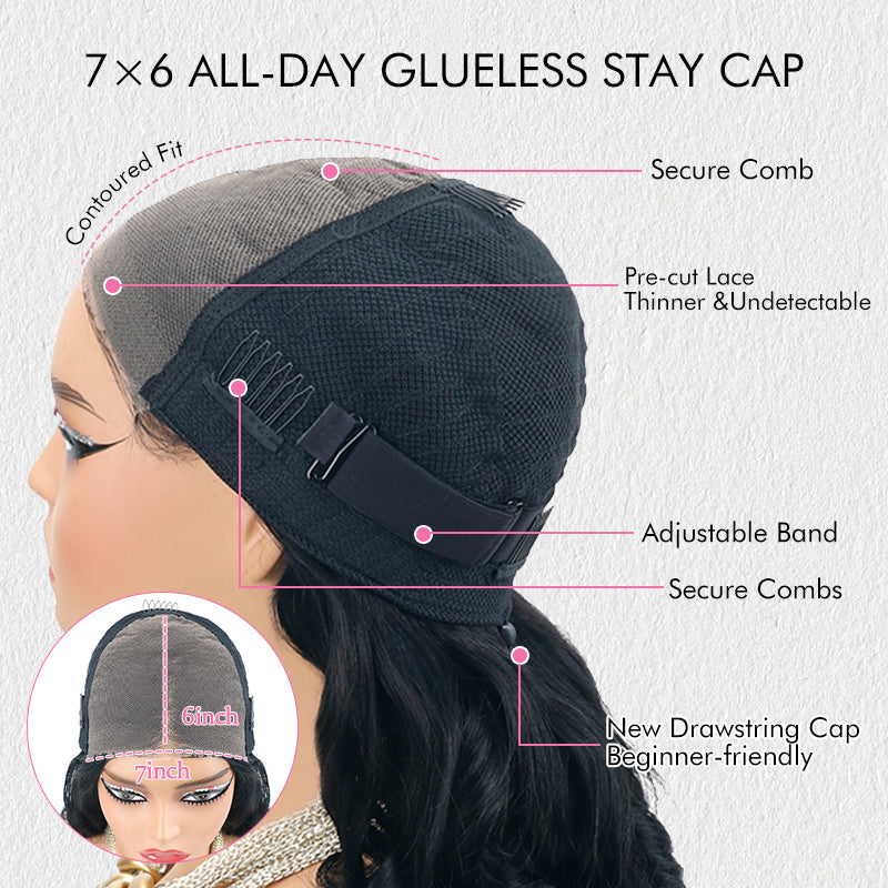 Flash Sale |#1 Jet Black Glueless 7×6 Lace Loose Deep Wave Human Hair Wig