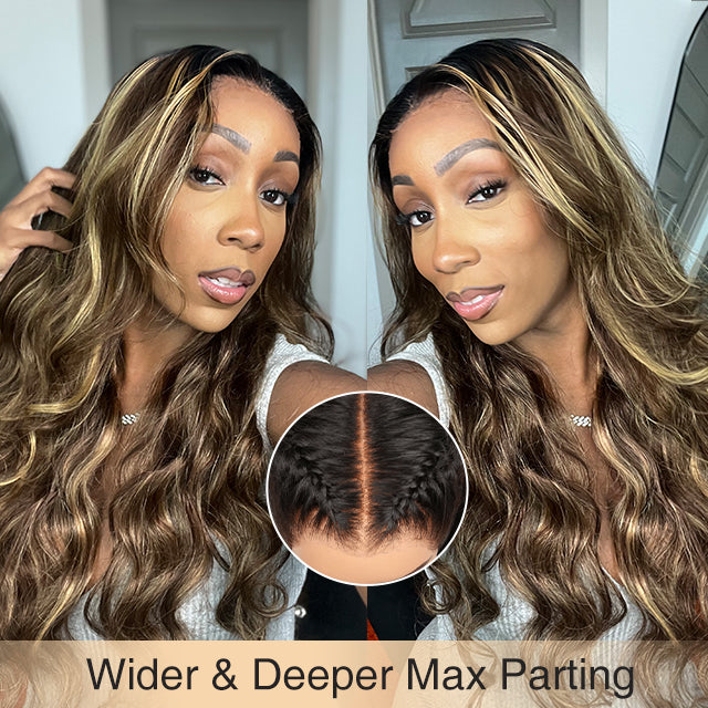13×6 Full Lace Black Roots with 4/27 Highlight Wig Human Hair Wig - sterlyhair