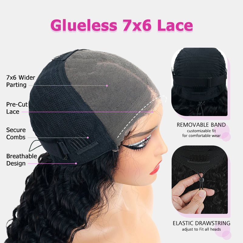 Type 4C Edges Wig | Wear and Go Glueless Kinky Straight 7×6/13×6 Human Hair Wigs - sterlyhair