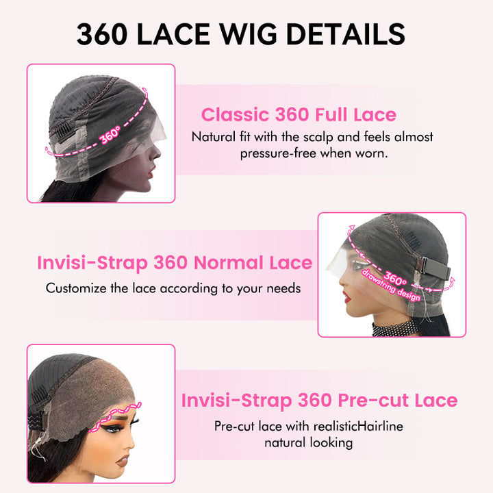 360 Lace Frontal Wigs Kinky-Straight Human Hair Wigs For Women Sterly Hair - sterlyhair