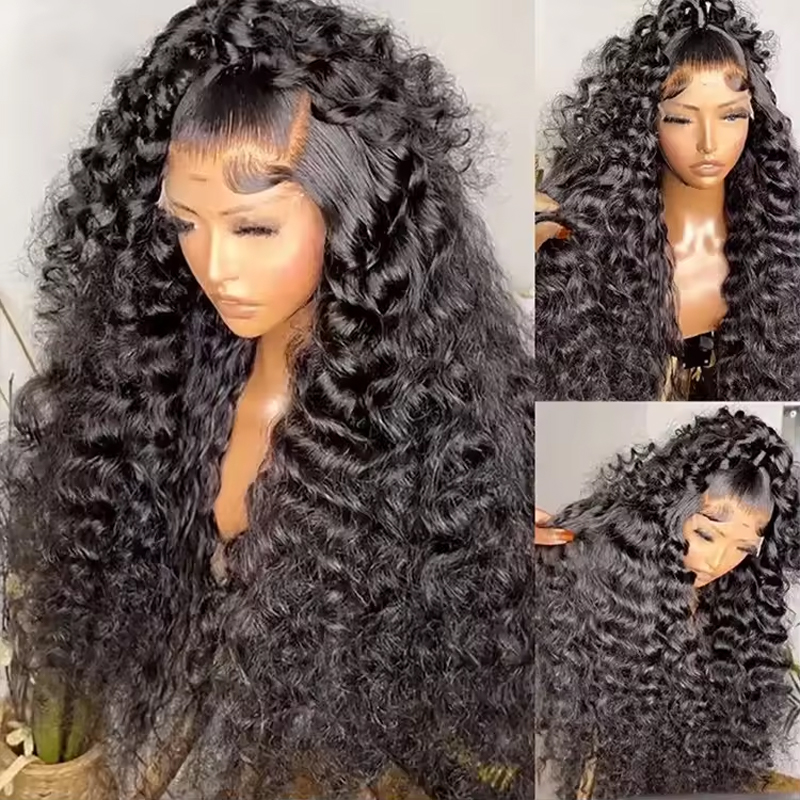 Brazilian Super Double Drawn Loose Deep Wave Human Hair Wigs 13×6 Lace frontal Wig Raw Cuticle Aligned - sterlyhair