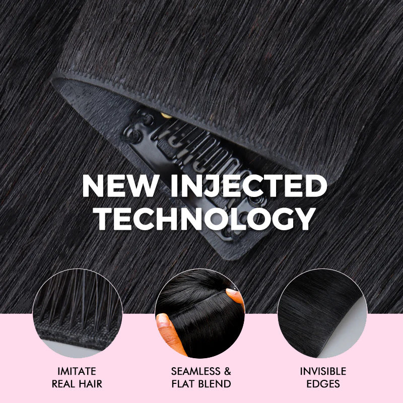 Raw Hair Clip In | Burmese Curly Invisi Edge Clip in Hair Extensions For Black Women 8pcs With 18 Clips