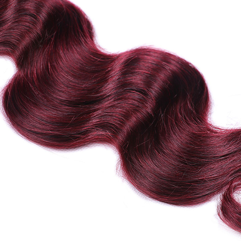 Sterly T1B/99j Colored Ombre Straight Hair / Body Wave Bundles Human Hair Weave
