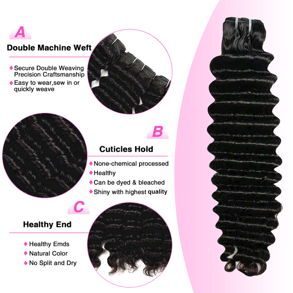 Raw Deep Wave Bundles High Quality 100% Human Hair Sterly Hair