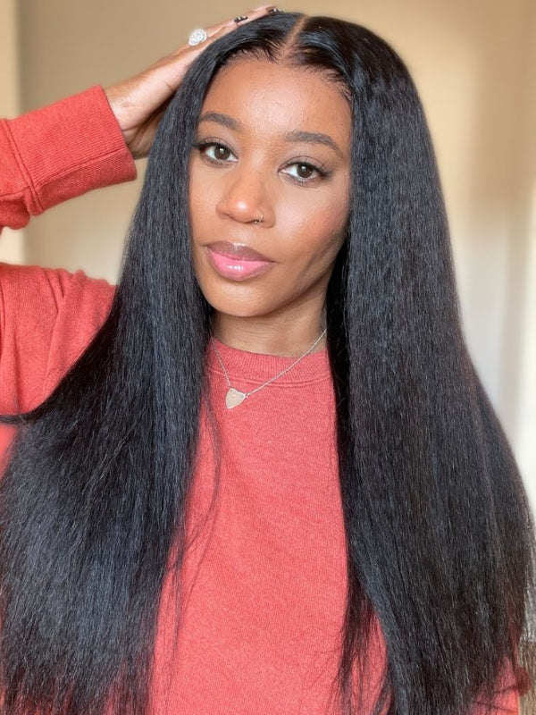 9x6 Lace Parting Max Glueless Wig Natural Kinky Straight / Yaki Straight Ready to Go Wig - sterlyhair