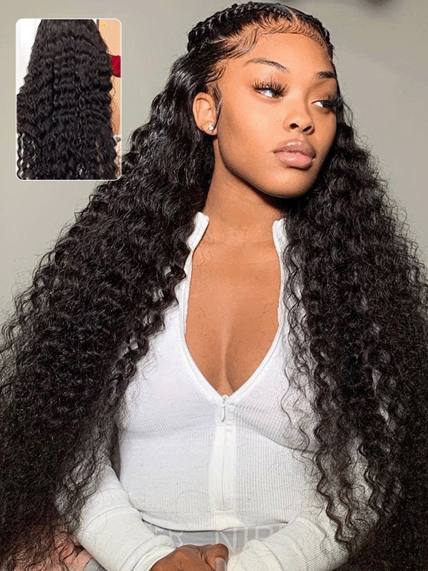 Affordable 16-34inch Sterly 13x6/7×6 Transparent Lace Deep Wave Front Wigs Natural Color/Jet Black