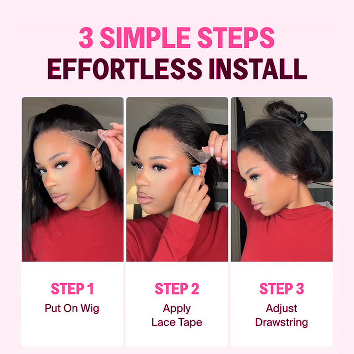 Glueless 13×6 Body Wave With Drawstring 100% Human Hair Wig Sterly Hair - sterlyhair