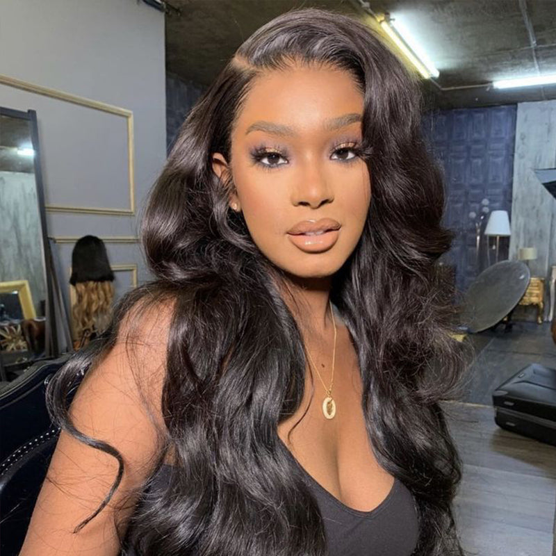 Glueless 13×6 Body Wave With Drawstring 100% Human Hair Wig Sterly Hair - sterlyhair