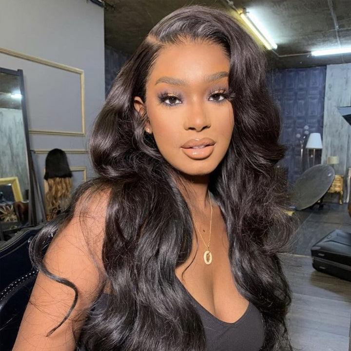 Glueless 13×6 Body Wave With Drawstring 100% Human Hair Wig Sterly Hair - sterlyhair