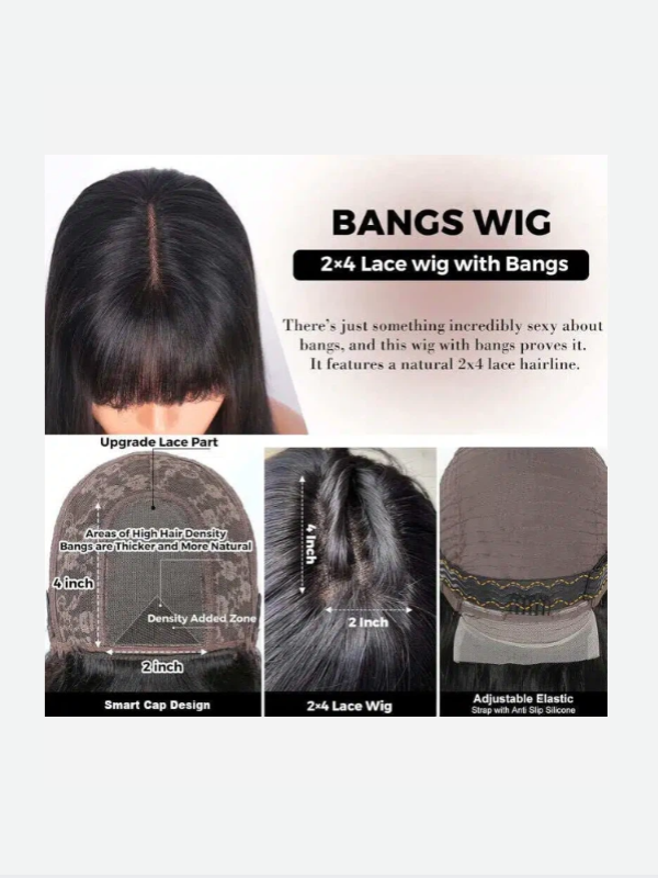 Affordable Glueless 2×4 Lace Wavy Yaki Human Hair Wigs No Leave Out