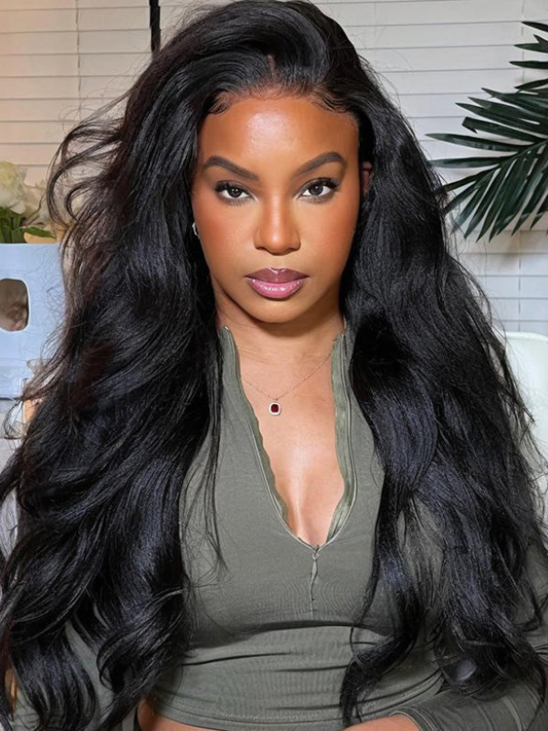 Affordable Glueless V Part Wavy Yaki Human Hair Wig Sterly Hair - sterlyhair