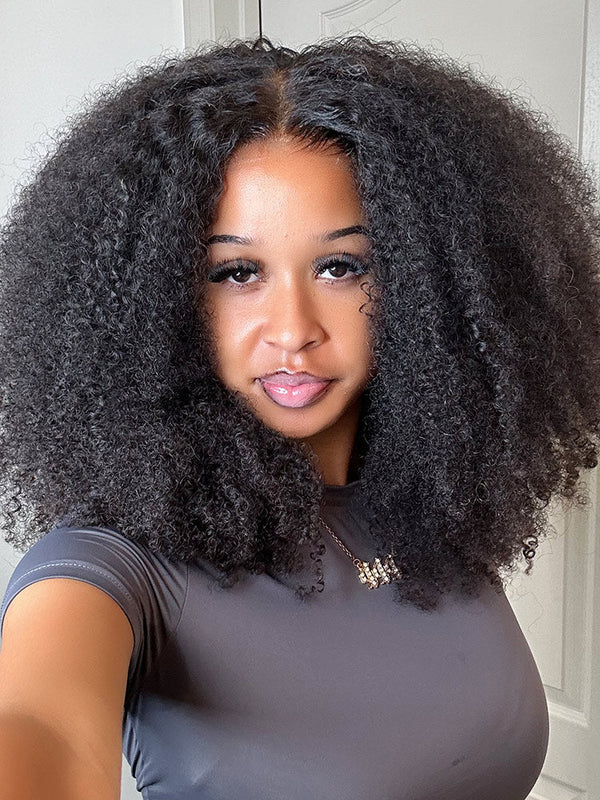 Afro Kinky Curly HD Lace 13 ×6 Full Frontal Wig Undetactable HD Lace Human Hair Wig - sterlyhair