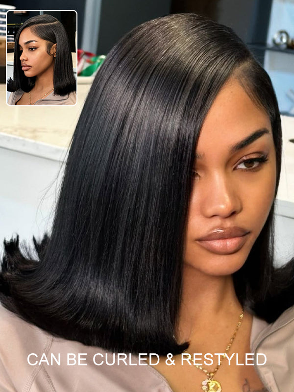 Sleek Blunt Cut Bob Wig 15A Raw Hair HD Lace Bone Straight Short Bob Wigs - sterlyhair