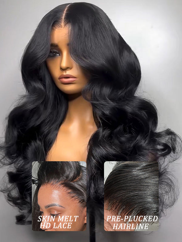 Raw Hair Wig | #1 Jet Black Parting Max 9x6 / 13x6 HD Lace Wig Body Wave Human Hair Wig