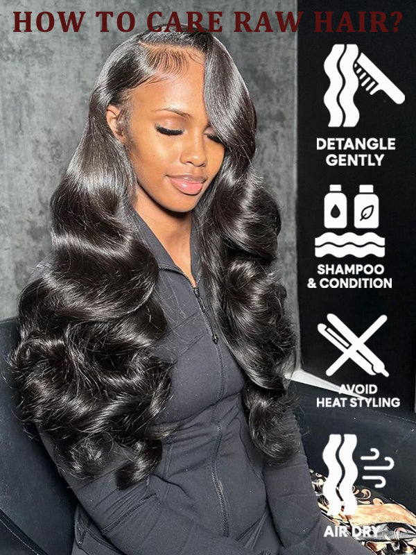 Raw Hair Wig | 13x6 HD Lace Full Frontal Wig Undetactable HD Lace Body Wave Human Hair Wig - sterlyhair