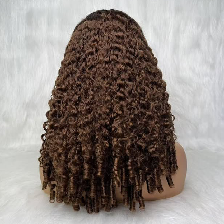 250% Density Super Double Drawn 13×6 Lace Burmese Curly Wig Premium Natural Color / Chocolate Brown - sterlyhair